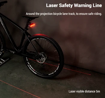 GIYO Bicykel zadné Svetlo s USB Nabíjateľné Bezdrôtový Bicykel Zadné Svetlo Lasera Chvost Lampa Led smerovku Cyklistické Svetlo na Bicykel Svietidla