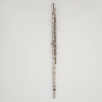 High-end, profesionálnych flauta nástroj strieborné uzavreté tlačidlo plus kláves E C tón 16-jamkové flauta postriebrený bielej medi trans flauta