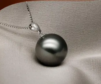 Hot predaj, doprava zdarma********nádherný 10-11 mm prírodné tahitian black shell perlou náhrdelník s príveskom