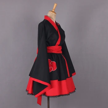 Japonské Anime Comic Ženy kostýmy Akatsuki Cosplay Kostým Lolita Šaty kimono Anime Ženy Red Cloud Čierne Šaty
