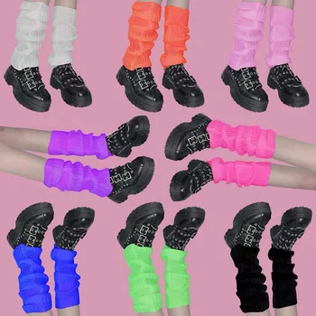 Japonský Lolita Leg Warmers Ženy Y2k Kolená Vysoké Pletené Nohy Kryt Ženy Jeseň Zima Nohu Teplejšie Ponožky Haldy Haldy Ponožky