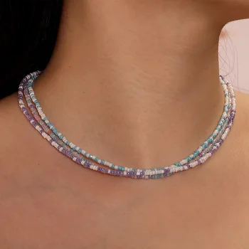 Jar Nové Tri Vrstvy Korálkové Femme Náhrdelníky 2022 Módne Jednoduché Šperky, Doplnky Pre Ženy Strany Náhrdelníky Collares