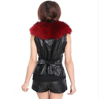 Jeseň Zimný Kabát Ženy 2021 Umelú Kožušinu Kabát Bežné Slim Bez Rukávov Chlpaté Faux Fox Kožušiny Vesta Zimná Bunda Ženy Casaco Feminino