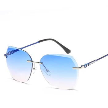Jinjin.QC Luxusné Elegantné Štýlové Slnečné okuliare, slnečné Okuliare bez obrúčok Ženy Oversize Tvar Štvorca Klasické Dizajnér Okuliare