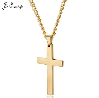 Jisensp Jednoduché Kreatívne Cross Prívesok Náhrdelníky Geometrické Ježiš Kríž Náhrdelník Choker Nehrdzavejúcej Ocele, Šperky pre Ženy Muži