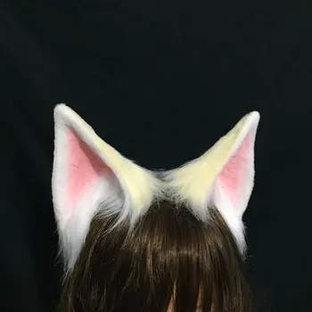 KDA Ahri Uši Ručné Nová Biela Fox Anime Simulácia Zviera Uši Mačka Ucho Fox Ucho Vlasy Hoop Zákazku Cosplay