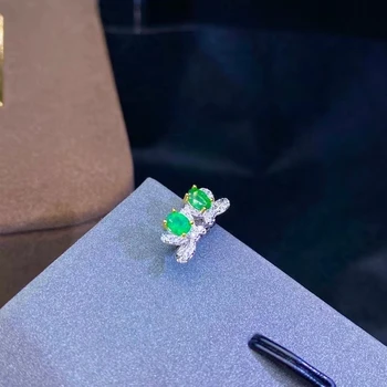 KJJEAXCMY 925 sterling silver vykladané prírodné emerald Dievča malé a čerstvé Čínsky štýl nepravidelný gem Náušnice podporu test