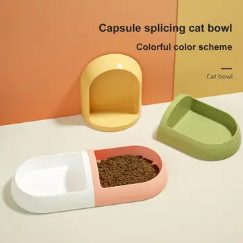 Kŕmenie Ľahký Kapsule Tvarované Pet Mačka Dvojité Misy Jedla Kontajner Domáce Zvieratá
