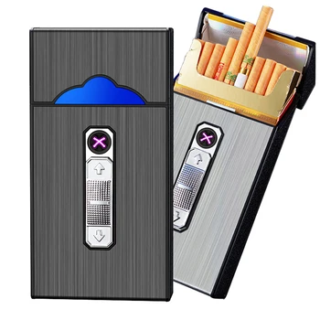 Lady Cigariet Prípade S USB Dual Arc Ľahšie Držať 20pcs 100mm Cigariet 2-v-1 Nepremokavé Nabíjateľná Cigariet Držiak na Okno