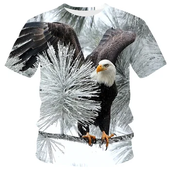 Letné Eagle A Plameň Phoenix Zvierat Grafické 3D Tlač pánske Tričko Fashion O'Neck Krátky Rukáv Nadrozmerné T-Tričko Unisex Topy