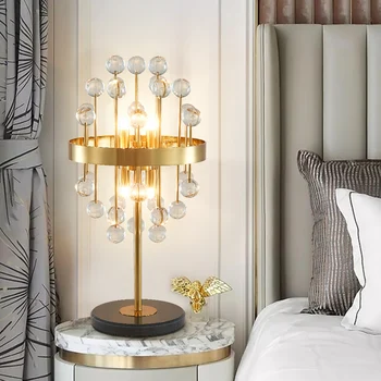 Luxusné Crystal Stolná Lampa Moderného Domova Led Svietidlo Zlato Z Nehrdzavejúcej Ocele Vnútorné Osvetlenie Farieb, Kreatívny Dizajn Lesk