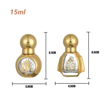 Luxusné Zlaté Arábia Crystal Esenciálny Olej Obalového Skla Parfum Fľašu Rozdelené Do Fliaš Cestovné Prenosné Naplniteľné Fľaše