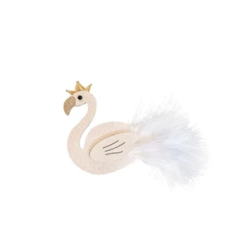 Malý Swan Banger Pierko Strane Klip Dievča Dieťa Vlásenky Roztomilý Dievča Duckbill Vlásenky