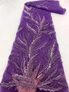 Mccarthy Luxusné Sequin Korálkové Tylu čipky Textílie 2022 Vysokú Kvalitu Výšivky Zelená francúzsky Oka Tylu Čipky Večerné Šaty