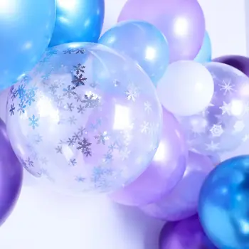 Mrazené Tematické 1. 2. a 3. Narodeniny, Party Dekorácie s Snowflake Balón Garland Arch Súprava pre Dievčatko Baby Sprcha Dodávky