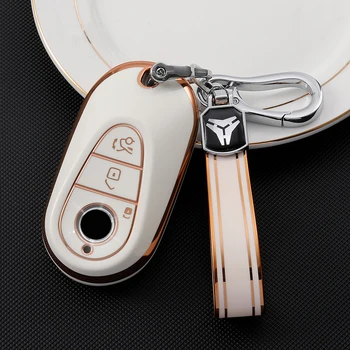 Mäkké TPU Auto Diaľkové Tlačidlo Prípade Kryt Plášťa Fob Keychain Keychain Doplnky Pre Mercedes Benz Triedy S S W223