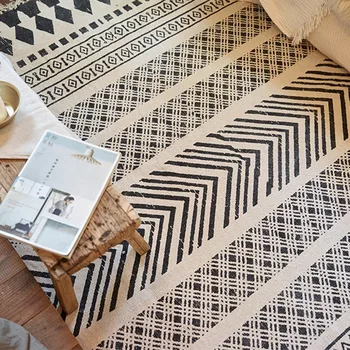Nordic štýl bavlna geometrické koberec , Marocký ručne vyrábané dekorácie konferenčný stolík koberec,jedáleň rohože