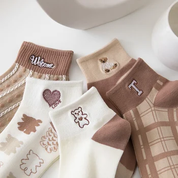 Nová Jar Leto Harajuku Dievča Členkové Ponožky Žena Kawaii Koberčeky Medveď Ponožky Bavlna Japonskej Módy List Roztomilé Ponožky Cinnamoroll