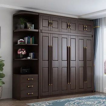 Nová Čínska masívneho dreva šatník multifunkčné 3456 dvere kombináciou skriňa, skrinka na odkladanie vecí spálňa nábytok