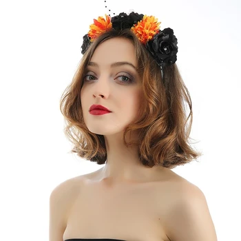 Nové Simulácie Textílie Kvet hlavový most Halloween Široký Hairband Žien Vintage Doplnky do Vlasov