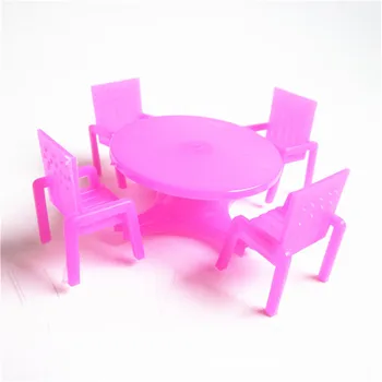 Nový 5 ks/set Nábytok Set Stolička, Stôl, Stôl pre Bábiky Dom Miniatúrne Hračky