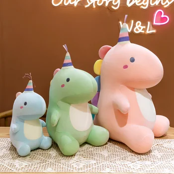 Pekné, Roztomilé Huggable Dinosaura Plyšové Hračky Zelená Ružová Hračky Cartoon Zvierat pre Bábiku Baby Vankúš Sofa Sedáku Darček k Narodeninám