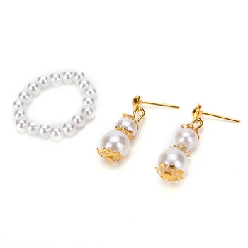 Plastové Šperky Pearl Náušnice, Náhrdelník pre pre Pre Deti Najlepšie DIY Darček Pre Dievčatá' Bábika