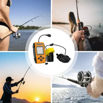Prenosné Ryby Finder Echo Zdravšie Sonar Lcd Echo Sounders Fishfinder Echo Siréna pre Rybolov Kábel Sonar Ryby Vyhľadávanie