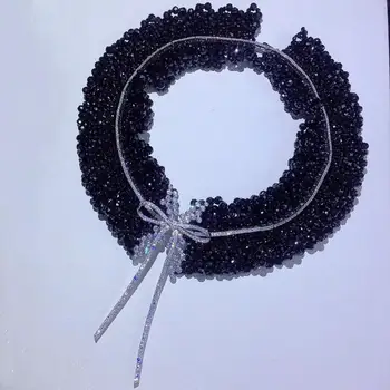 Prírodné semi-precious stone spinelovou náhrdelník čierna farba, 925 sterling silver bowknot jemné ženy šperky na svadobné & party 42CM