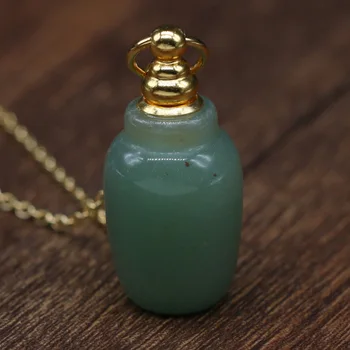 Prírodný Kameň Parfum Fľašu Prívesok Váza tvar Esenciálny Olej Difúzor+Reťazca Pre Šperky, Aby DIY Náramok Náhrdelníky Príslušenstvo
