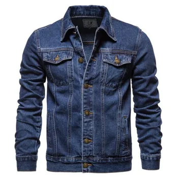Pánske Denim Jacket Nové Módne Bežné Bavlna Slim Klasické Retro Jean Kabát Vysokej Kvality Streetwear Oblečenie
