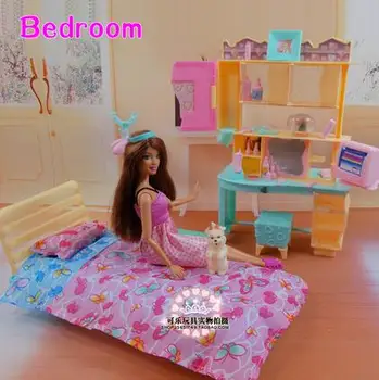 Pôvodné barbie make-up bielizníka nábytku spálne 1/6 bjd bábika accessorie princezná posteľ dieťa hračku darček