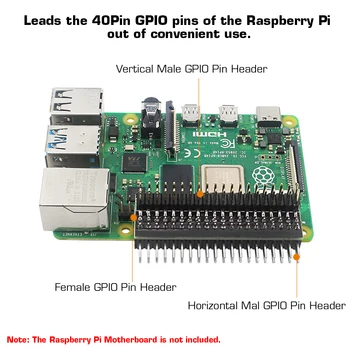 Raspberry Pi 4 Model B 4B 40pin GPIO 1 až 2 Rozšírenie Dosky Micro Konektory 2x20pin Dual Muž Hlavičky GPIO Konektor Pin Hlavičky