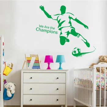 Roztomilý 3D futbal, samolepky na stenu pre deti izby vymeniteľné farebné deti spálňa stenu lepidlo majstrov obrazov na stenu