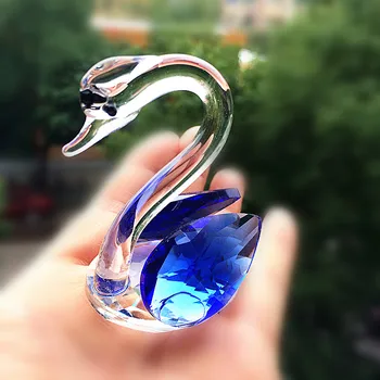 Roztomilý K9 Crystal Swan Figúrky Miniatúr, Ručné Feng Shui Dekoračné Sklo Zvierat Remesiel Pre Domáce Dekorácie, Doplnky, Darčeky