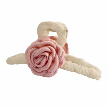 Ružová camellia vlásenky vlasy chytiť sladké dievča textílie rose vlásenky shark klip nové módne doplnky do vlasov