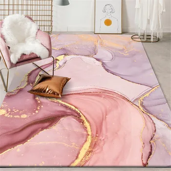 Ružové Zlato olejomaľba Abstraktné Koberec Dievča Izba Romantický Fialová 3D Spálňa Vankúš Vedľa Balkón
