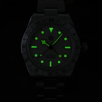 San Martin Luxusné GMT Muži Hodinky Automatické Mechanické Náramkové hodinky s Retro 200M Nepremokavé C3 Svetelný Ocele Rámu Sapphire Crystal