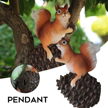 Simulácia Veverička Strom Namontované Ornament Roztomilý Živice Figúrky Zvierat pre Domácu Záhradu, Nádvorie MAZI888