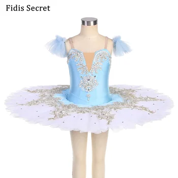 Sky Blue (Nebeská Modrá Klasické Palacinky Balet Tutu Šaty,Žena Profesionálne Stage Kostýmy,Dievčatá Balerína Tanečnej Súťaže, Biele Sukne