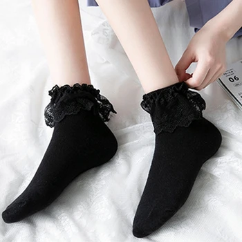 Sladké Členok pančuchový tovar Prehrabať Čipky Sexy Ponožky, Bavlnené Šaty Ponožky Krátke Posádky Ponožky pre Ženy Anime Cosplay Kostým