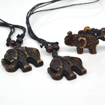 Slony Živice Rezbárstvo Prívesok Vosk Line Náhrdelníky Amulet Lucky Darček V Pohode Tribal Totem Módne Šperky