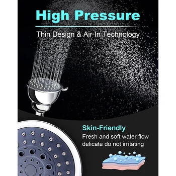 Sprcha Hlavy, Vysoký Tlak, Dažďovou Sprchou Hlavu, 4 Palcový Odnímateľný Showerheads, Tool-Free Zariadenie, Automatické Čistenie