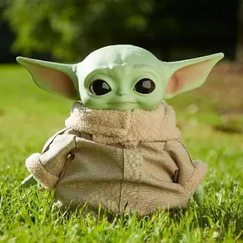 Star Wars Yoda dieťa mandalorians sa môže pohybovať, blikať, aby zvuk, vyplňte plyšové hračky DIY akcie obrázok hračky pre priateľov a deti