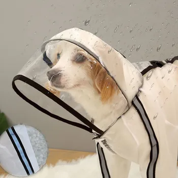 Transparentné Pončo Plášť Pršiplášť Psie Oblečenie Dizajnér Nepremokavé Plné Pokrytie Zlatý Retriever Chihuahua Pet Oblečenie pre Psa
