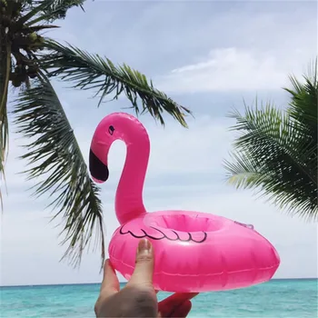 Veľkoobchod Ružové Plameniaky Piť Float Držiaky Mini Bazéne Pláva Bazén Beach Party Hračky Zábava Rekvizity Nápojov Tácky