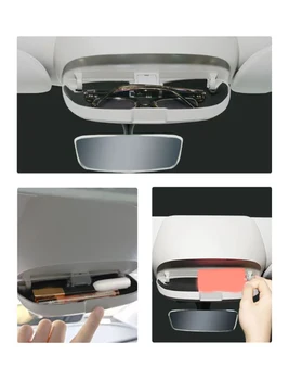 Vhodné pre Tesla Model 3 Y Auto Okuliare Prípade Ústrednej Kontrolnej Skladovanie Ochrana Úložný Box na Príslušenstvo