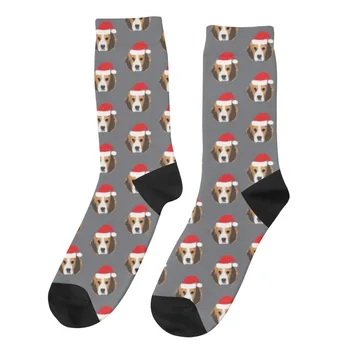 Vianočné Beagle psov Santa Claus, Vianočné pančuchy stromček Darček Pre Mužov a Ženy, Mladiství Ponožky