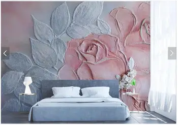 Vlastné abstraktných de parede 3d, rose nástenné maľby pre obývacej izby, spálne, reštaurácia, tv pozadie stenu decor tapety