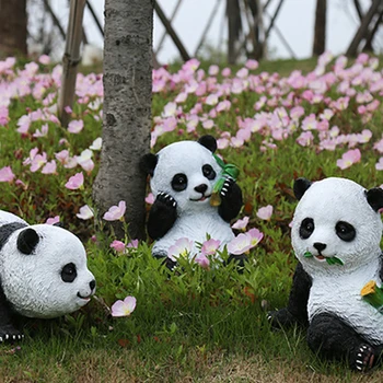 Vonkajšie Záhradné Dekorácie Simulácie Zvieracích Panda Živice Sculpture Park Trávnik Villa Nádvorie Krajiny Dekor Plavidlá Ozdoby